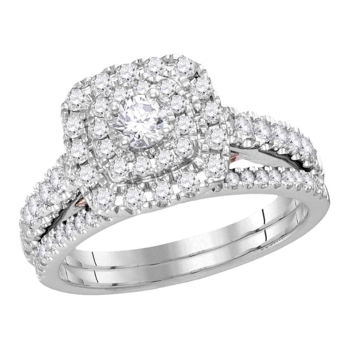 atjewels 14K White Gold Over Sterling Round White CZ Anniversary Band Ring  for Women's : Amazon.in: Fashion