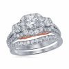 14kt Two-tone Gold Womens Round Diamond Bellissimo Bridal Wedding Engagement Ring Band Set 1-1/2 Cttw (Certified)