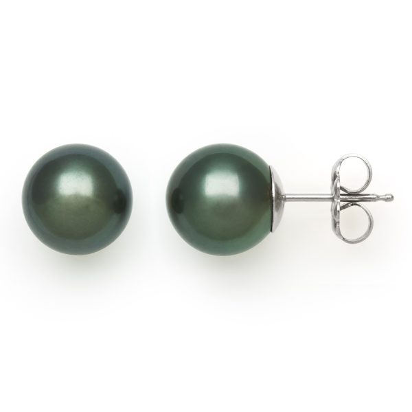 14KT WG TAHITIAN 9-10MM EARRINGS