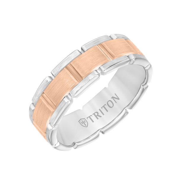 Satin Finish Steel Edge Contemporary Wedding Band