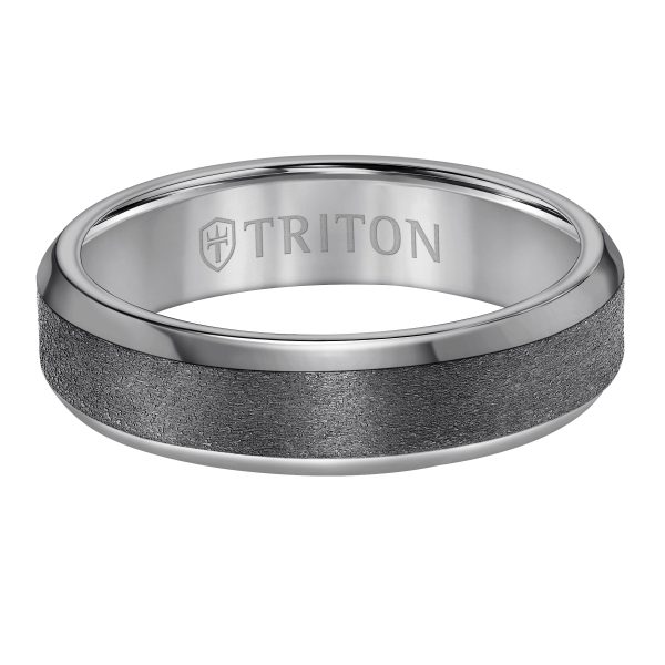 6MM Tantalum Ring - Vertical Satin Finish and Bevel Edge - Image 2