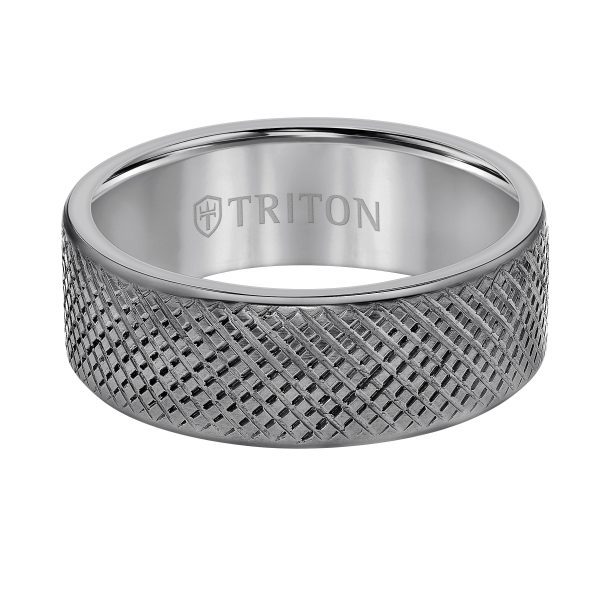 8MM Tantalum Ring - Brush Finish and Flat Edge - Image 2