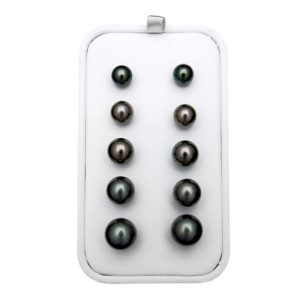 14KT YG AAA QUALITY TAHITIAN BLACK PEARL STUD PROGRAM