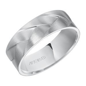 11-WV7458W7-G.00 - ARTCARVED - Woven wedding band with Brush Finish