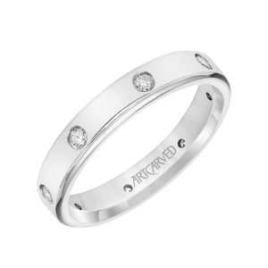 22-V8898W4-G.00 - ARTCARVED - 4MM Flat Profile Band with 8 Diamond Accents