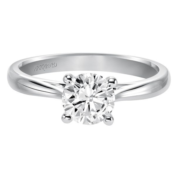31-V407ERW-E.00 - ARTCARVED - Classic Solitaire Engagement Ring with Polished Band - Image 2